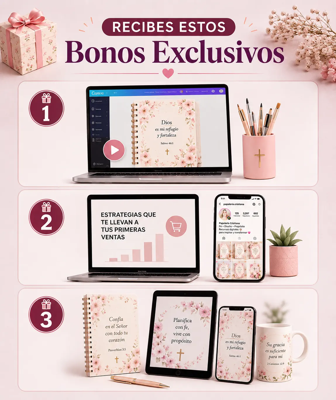 Tutoriales paso a paso, entrenamiento de primeras ventas y mockups profesionales