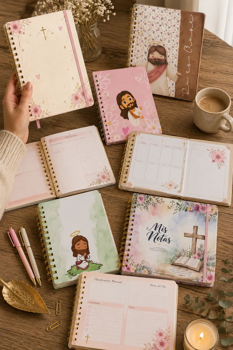 Agendas y planners cristianos listos para personalizar y vender